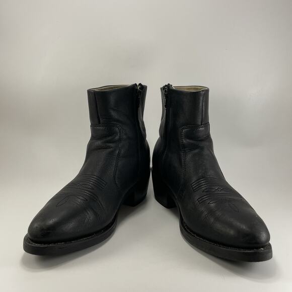 Durango 7” Leather Side Zipper Shorty Trucker Ankle Boots Men 7.5 D TR820 Black main image 6